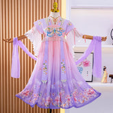 Girl Hanfu Tang Suit Chinese Style Children Dress Summer Ancient Costume-TB00863-Veeddydropshipping
